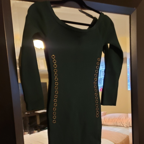 HUNTER GREEN BANDAGE DRESS - Picture 1 of 2